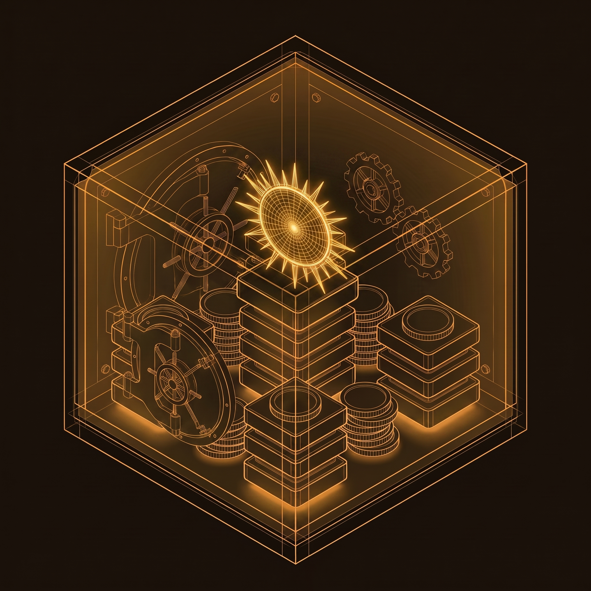 Treasury gear isometric icon